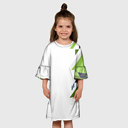 Платье клеш для девочки Геометрическая абстракция вектор, цвет: 3D-принт — фото 2