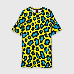 Платье клеш для девочки Кислотный леопард паттерн, цвет: 3D-принт