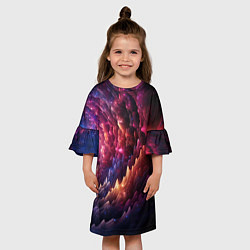 Платье клеш для девочки Звездная космическая спираль, цвет: 3D-принт — фото 2
