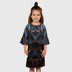 Платье клеш для девочки Объемные кубы, цвет: 3D-принт — фото 2