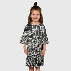 Платье клеш для девочки Кожа крокодила - текстура, цвет: 3D-принт — фото 2