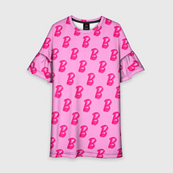 Платье клеш для девочки Барби Фильм Текстура, цвет: 3D-принт