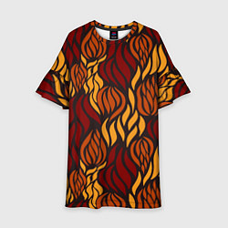Платье клеш для девочки Hot Flames - паттерн, цвет: 3D-принт