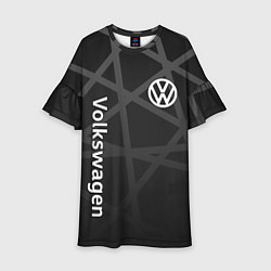 Платье клеш для девочки Volkswagen - classic black, цвет: 3D-принт
