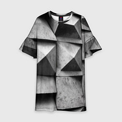 Платье клеш для девочки Каменная оптическая иллюзия, цвет: 3D-принт
