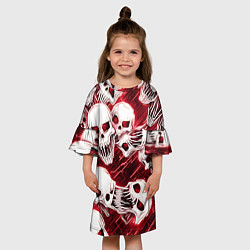 Платье клеш для девочки Черепа киберпанк, цвет: 3D-принт — фото 2