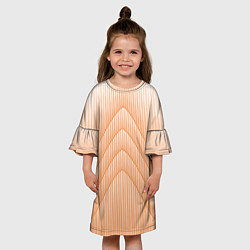 Платье клеш для девочки Полосатый оранжевый градиент, цвет: 3D-принт — фото 2
