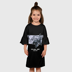 Платье клеш для девочки Атакующий Леви Аккерман - Атака титанов, цвет: 3D-принт — фото 2