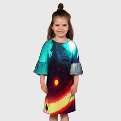 Платье клеш для девочки Летучий корабль-Воздушная Художественность, цвет: 3D-принт — фото 2