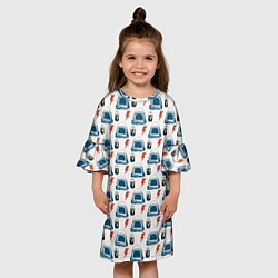 Платье клеш для девочки Майор том космический узор, цвет: 3D-принт — фото 2