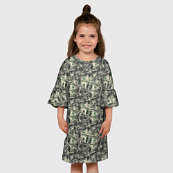 Платье клеш для девочки Американские доллары, цвет: 3D-принт — фото 2