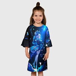 Платье клеш для девочки Фурина Геншин Импакт, цвет: 3D-принт — фото 2