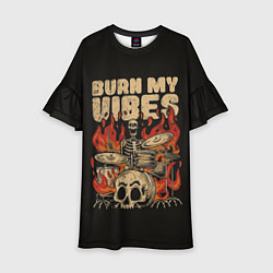 Платье клеш для девочки Burn my vibes, цвет: 3D-принт