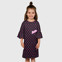 Платье клеш для девочки Барби горошек, цвет: 3D-принт — фото 2