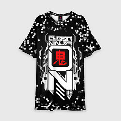 Платье клеш для девочки Технологический узор - Кибер ниндзя, цвет: 3D-принт