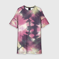 Платье клеш для девочки Tie-Dye дизайн, цвет: 3D-принт