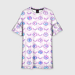 Платье клеш для девочки Multiple eyes, цвет: 3D-принт