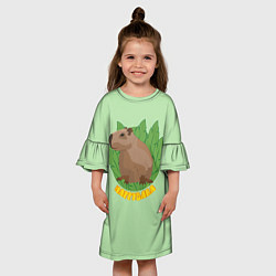 Платье клеш для девочки Хэппибара счастлива, цвет: 3D-принт — фото 2