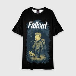 Платье клеш для девочки Fallout boy, цвет: 3D-принт