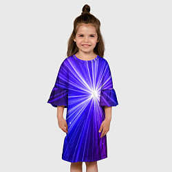 Платье клеш для девочки Космическое свечение, цвет: 3D-принт — фото 2