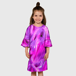 Платье клеш для девочки Розовая слизь, цвет: 3D-принт — фото 2