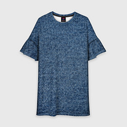 Платье клеш для девочки Текстура джинсы, цвет: 3D-принт