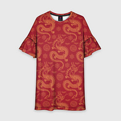 Детское платье Dragon red pattern