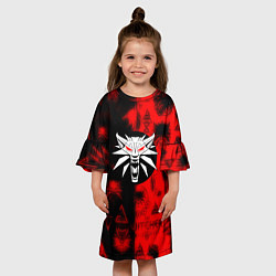 Платье клеш для девочки The Witcher pattern magic, цвет: 3D-принт — фото 2