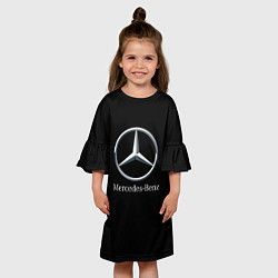 Платье клеш для девочки Mercedes-benz sport auto, цвет: 3D-принт — фото 2