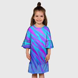 Платье клеш для девочки Зимние узоры, цвет: 3D-принт — фото 2
