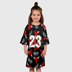 Платье клеш для девочки Basketball jordan logo, цвет: 3D-принт — фото 2