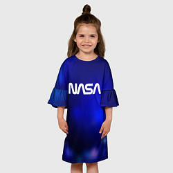 Платье клеш для девочки Nasa звёздное небо, цвет: 3D-принт — фото 2