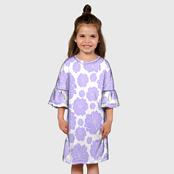 Платье клеш для девочки Крупные стилизованные цветы, цвет: 3D-принт — фото 2
