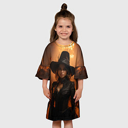 Платье клеш для девочки Красивая ведьма, цвет: 3D-принт — фото 2