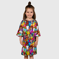 Платье клеш для девочки Набор художника, цвет: 3D-принт — фото 2