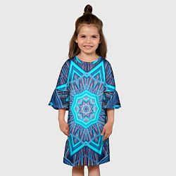Платье клеш для девочки Геометрический орнамент мандалы, цвет: 3D-принт — фото 2