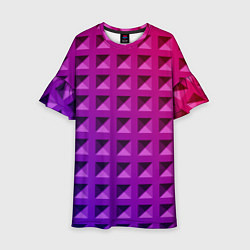 Платье клеш для девочки Пластиковые объемные квадраты, цвет: 3D-принт