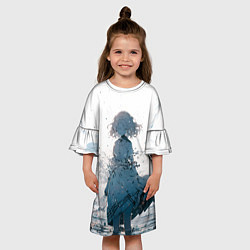 Платье клеш для девочки Безликая дева, цвет: 3D-принт — фото 2