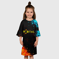 Платье клеш для девочки Portal x Half life, цвет: 3D-принт — фото 2