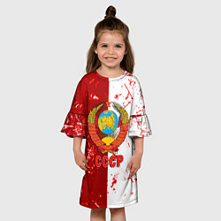 Платье клеш для девочки СССР ретро символика, цвет: 3D-принт — фото 2