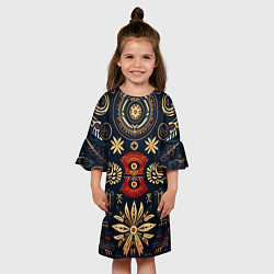 Платье клеш для девочки Узор в славянском стиле, цвет: 3D-принт — фото 2