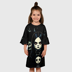 Платье клеш для девочки Унсдэй Адамс с куклой, цвет: 3D-принт — фото 2