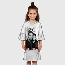 Платье клеш для девочки Depeche Mode - Dave Gahan and Martin Gore с венком, цвет: 3D-принт — фото 2