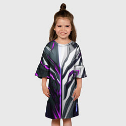 Платье клеш для девочки Броня адская и райская фиолетовая, цвет: 3D-принт — фото 2