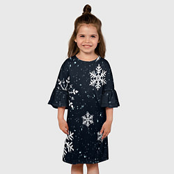 Платье клеш для девочки Снежная радость, цвет: 3D-принт — фото 2