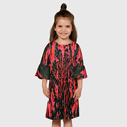 Платье клеш для девочки Демонический доспех красный, цвет: 3D-принт — фото 2