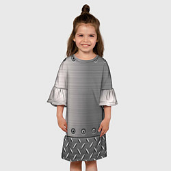 Платье клеш для девочки Стальные листы, цвет: 3D-принт — фото 2