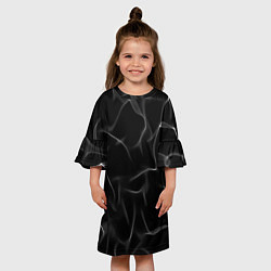 Платье клеш для девочки Узор дыма, цвет: 3D-принт — фото 2