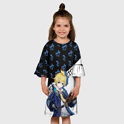 Платье клеш для девочки Мика Шмидт - Геншин Импакт, цвет: 3D-принт — фото 2