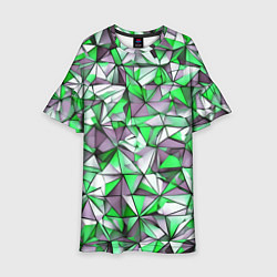Платье клеш для девочки Маленькие зелёные треугольники, цвет: 3D-принт